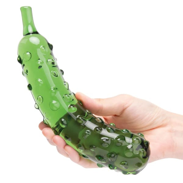 Caressing Cucumber 8.25" Glass Dildo