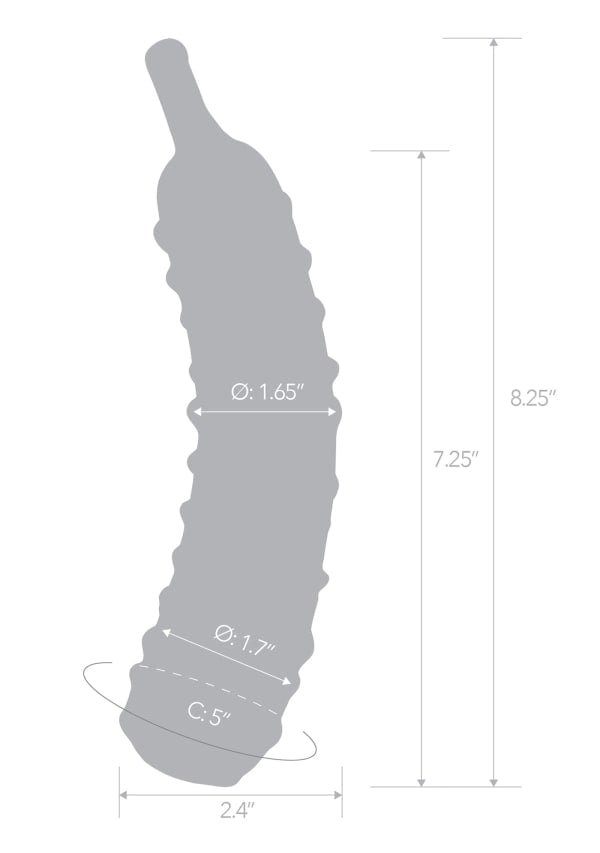 Caressing Cucumber 8.25" Glass Dildo