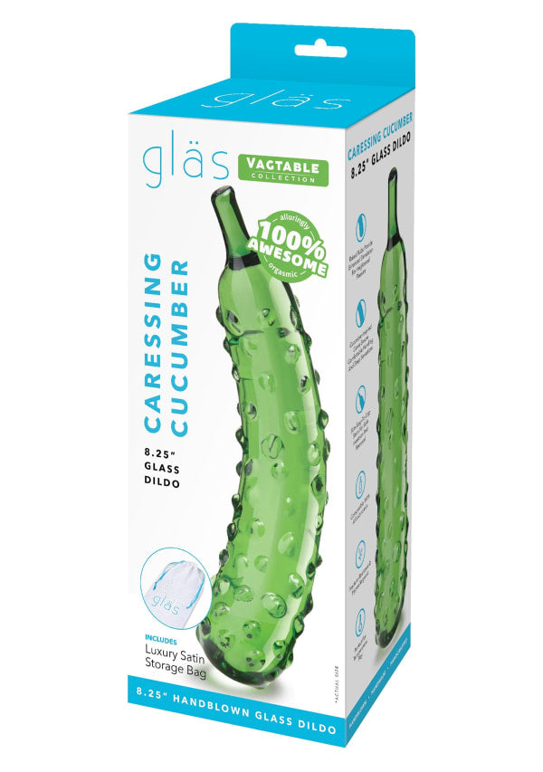 Caressing Cucumber 8.25" Glass Dildo