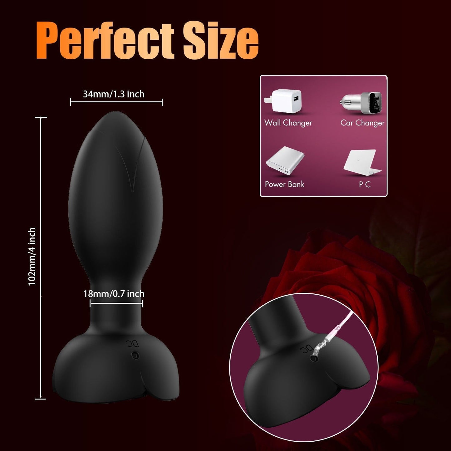 Rose Anal Plug App Control Remote Control